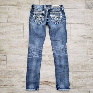 Rock Revival Phyllis Easy Skinny Jeans Women's‎ Silver Studded Low Rise Look 26